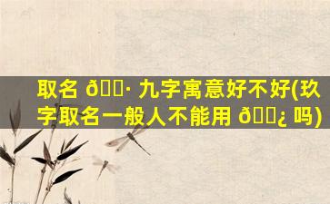 取名 🌷 九字寓意好不好(玖字取名一般人不能用 🌿 吗)